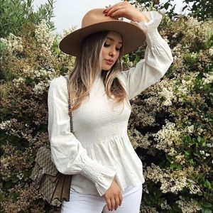 Verge Girl/ White mock neck blouse